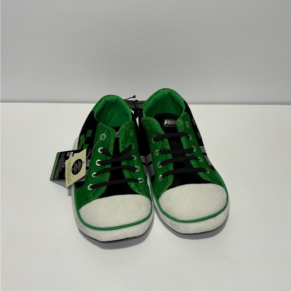 Kids Green & Black Slip-On Style Tennis Slippers